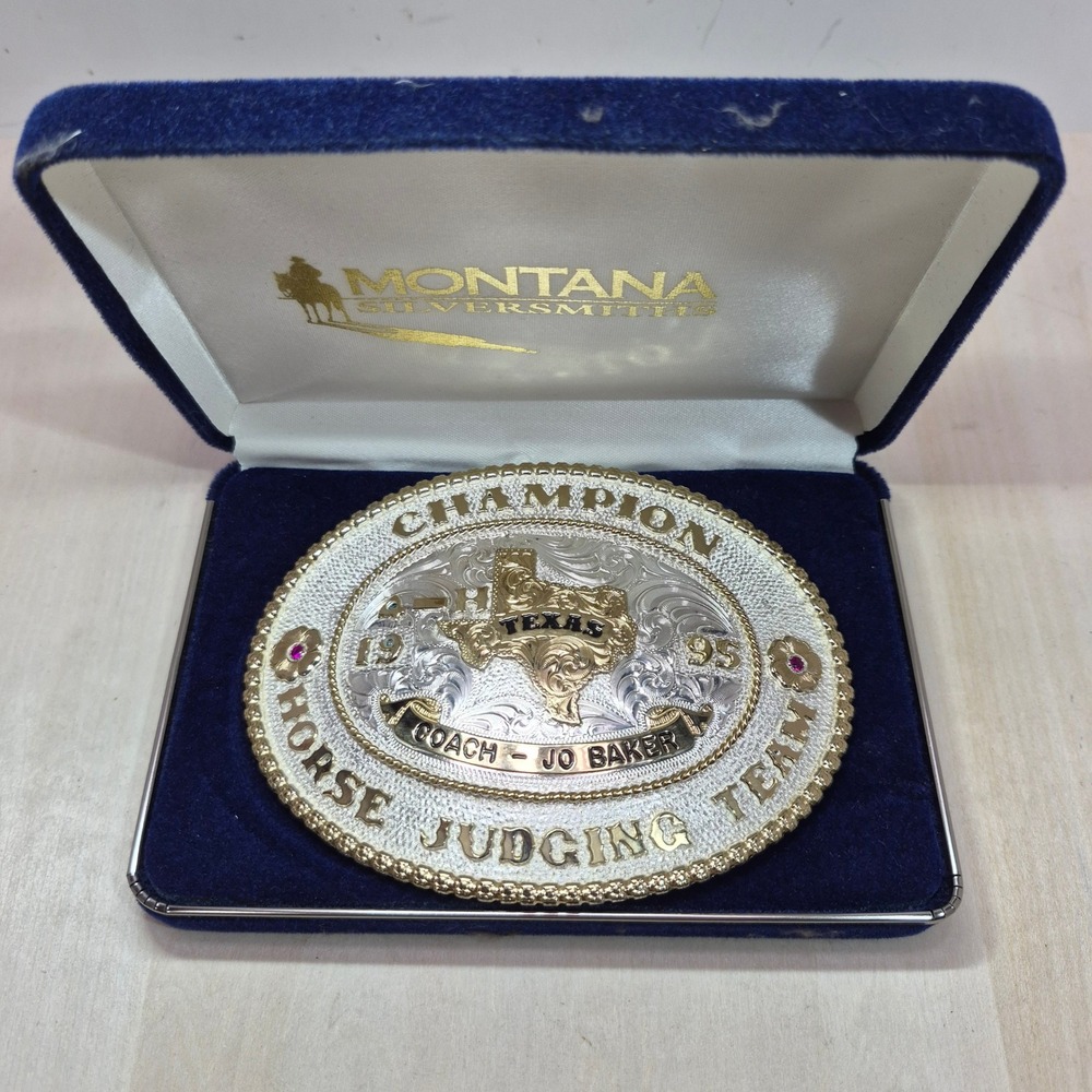 Montana Silversmiths 1995 Texas 4-H Horse Judging Champion Belt Buckle N7938 J23